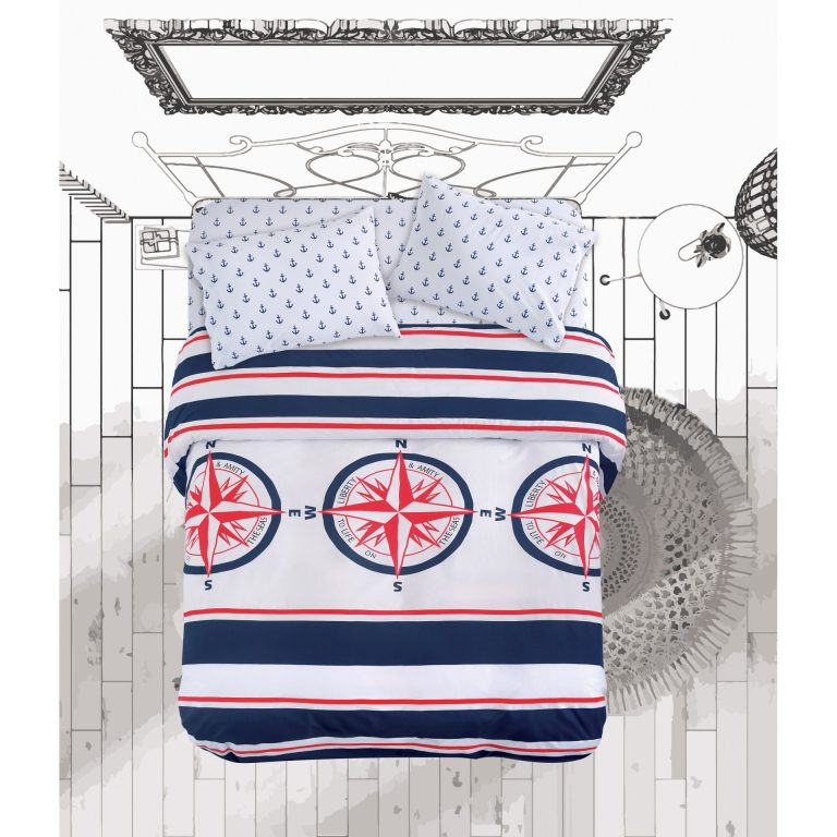 compass24-8.jpg ΣΕΤ ΣΕΝΤΟΝΙΑ KING COMPASS 144ΤC XΛ. 2*270x290cm 2*50x70cm 100% COTTON Makis Tselios - Image 1