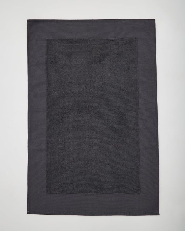 Βαμβακερό Πετσετέ Ανθρακί Δίκλωνο Πατάκι Μπάνιου με Φάσα Irma 60x90cm 60x90cm Ανθρακί της Pennie - Image 3