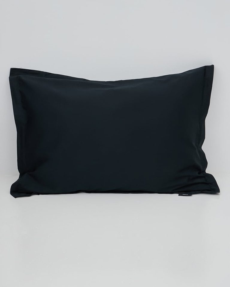 Βαμβακοσατέν Μονόχρωμο Oxford Ζεύγος Μαξιλαροθήκες Seti 52x72+3cm Μαύρο της Pennie - Image 1
