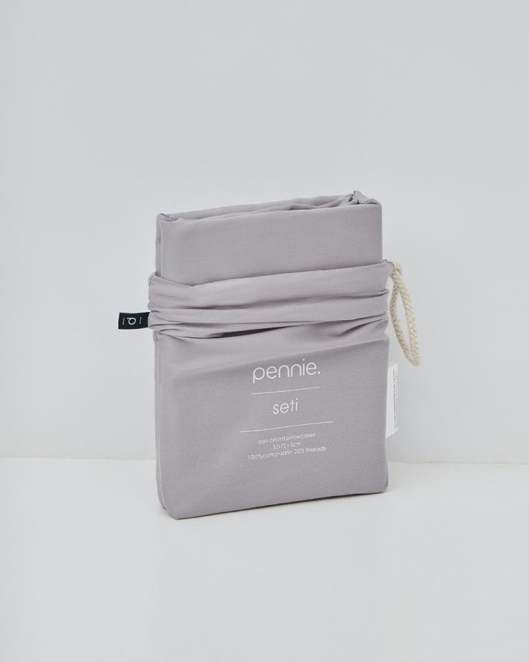 Βαμβακοσατέν Μονόχρωμο Oxford Ζεύγος Μαξιλαροθήκες Seti 52x72+3cm Γκρι απαλό της Pennie - Image 3