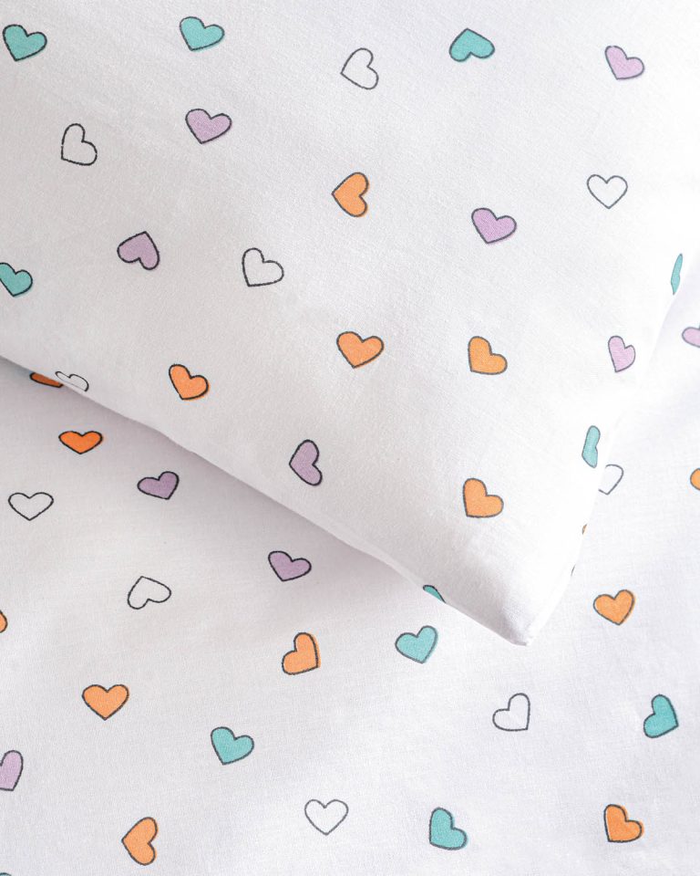 TINY HEART ΛΕΥΚΟ - ΣΕΤ ΣΕΝΤΟΝΙΑ SYMBOL ΗΜΙΔΙΠΛΟ ΜΕ ΛΑΣΤΙΧΟ (160X260, 105X205+25) ΗΜΙΔΙΠΛΟ ΜΕ ΛΑΣΤΙΧΟ (160X260, 105X205+25) 100% ΒΑΜΒΑΚΙ Rythmos - Image 2