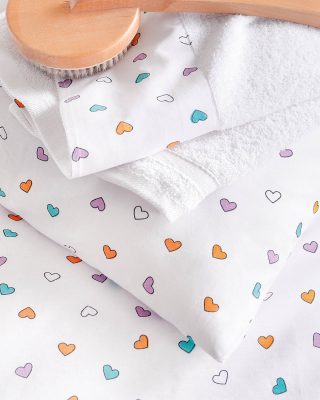 TINY HEART ΛΕΥΚΟ - ΣΕΤ ΣΕΝΤΟΝΙΑ SYMBOL ΗΜΙΔΙΠΛΟ ΜΕ ΛΑΣΤΙΧΟ (160X260, 105X205+25) ΗΜΙΔΙΠΛΟ ΜΕ ΛΑΣΤΙΧΟ (160X260, 105X205+25) 100% ΒΑΜΒΑΚΙ Rythmos - Image 3