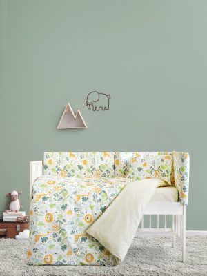 Σετ Σεντόνια Κούνιας - Jungle Baby της Kocoon Bebe 100% Cotton, 144 T.C. Κούνιας (2 x 120x160 + 1 Μαξιλαροθήκη 30x40)