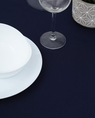 Μονόχρωμο Τραπεζομάντηλο Monaco σε 14 Αποχρώσεις. 4 ατόμων (135x135cm) Blue Black της Pennie - Image 3