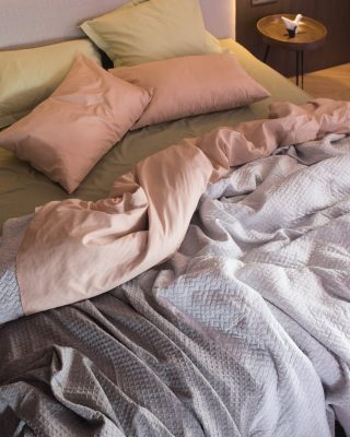 Ζακάρ Πικέ Κουβέρτα Augerinos Υπέρδιπλη (230x260cm) Γκρι απαλό της Pennie