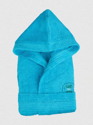Μπουρνούζι Παιδικό Eco Turquoise Ηλικία 8-10 SUNSHINEHOME - Image 2