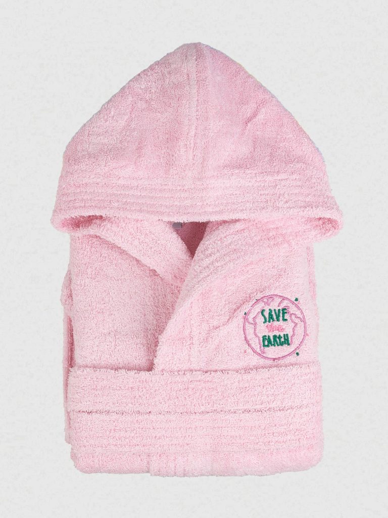 Μπουρνούζι Παιδικό Eco Pink Ηλικία 10-12 SUNSHINEHOME - Image 2