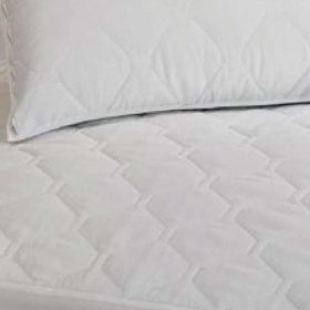 Επίστρωμα Καπιτονέ Αδιάβροχο Polycotton 160 x 200 cm + 40 cm Polycotton Λευκό BOREA