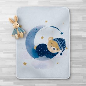 Κουβέρτα Κούνιας Sleeping Bear Μπλε 100 x 140 cm 100% Πολυέστερ Μπλε BOREA