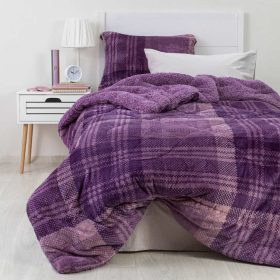 Κουβερτοπάπλωμα Boxy Μωβ Μονό 160 x 220 cm 100% Πολυέστερ Μωβ BOREA
