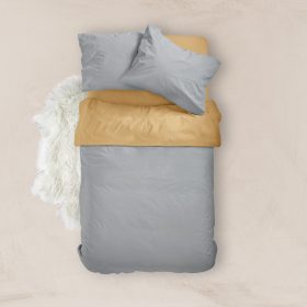 Παπλωματοθήκη Μονόχρωμη Solid Υπέρδιπλη 220 x 240 cm  100% Βαμβάκι Βεραμάν-Γκρι BOREA - Image 15