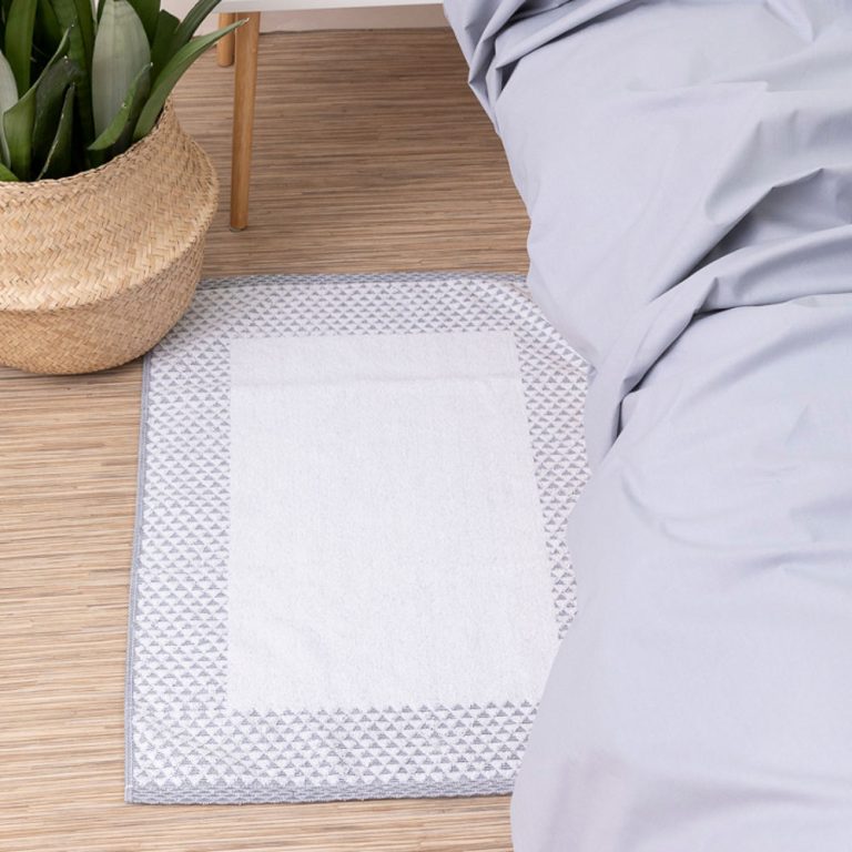 pataki-mpaniou-triangle-leuko-1.jpg Πατάκι Μπάνιου Triangle 50 x 70 cm  100% Βαμβάκι Λευκό BOREA - Image 3
