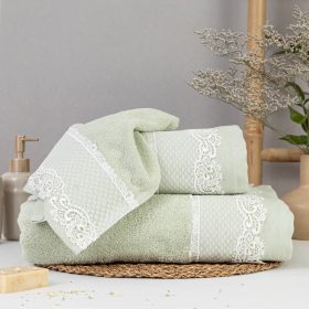 Πετσέτες Σετ 3ΤΜΧ Bonjour 70 x 140 / 50 x 90 / 30 x 50 cm 100% Βαμβάκι Εκρού BOREA - Image 2