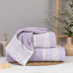 Πετσέτες Σετ 3ΤΜΧ Bonjour 70 x 140 / 50 x 90 / 30 x 50 cm  100% Βαμβάκι Λευκό BOREA - Image 3