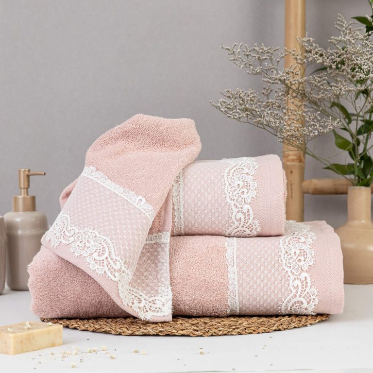 Πετσέτες Σετ 3ΤΜΧ Bonjour 70 x 140 / 50 x 90 / 30 x 50 cm  100% Βαμβάκι Λευκό BOREA - Image 1