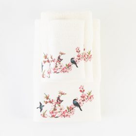 Πετσέτες Σετ 3ΤΜΧ Fuji 70 x 140 / 50 x 90 / 30 x 50 cm  100% Βαμβάκι Εκρού BOREA - Image 4