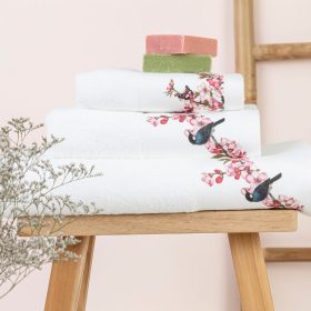 Πετσέτες Σετ 3ΤΜΧ Fuji 70 x 140 / 50 x 90 / 30 x 50 cm  100% Βαμβάκι Λευκό BOREA - Image 2