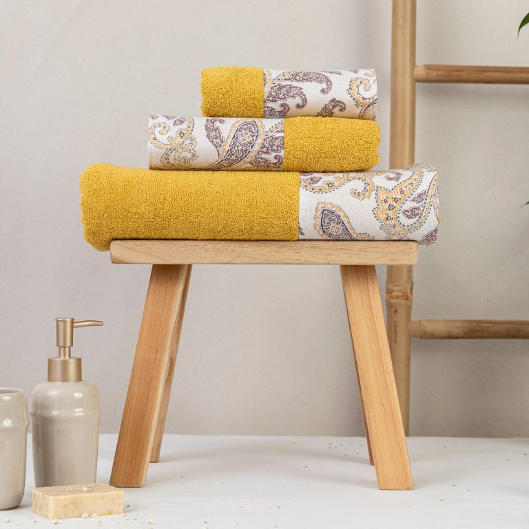 petsetes-set-3tmx-lorenzo-moustardi-2.jpg Πετσέτες Σετ 3ΤΜΧ Lorenzo 70 x 140 / 50 x 90 / 30 x 50 cm  100% Βαμβάκι Πετρόλ BOREA - Image 2