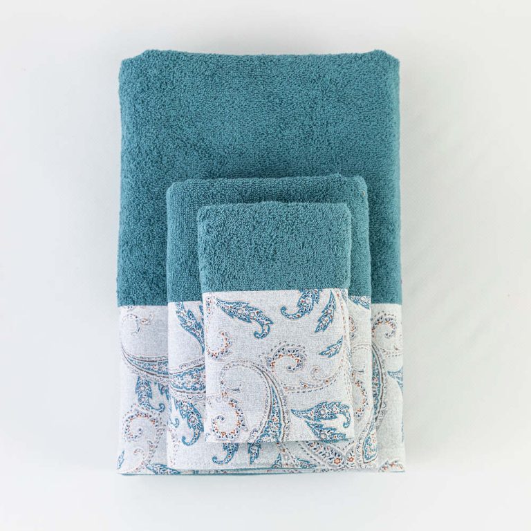 Πετσέτες Σετ 2ΤΜΧ Rubia 50 x 90 / 30 x 50 cm  100% Cotton Πετρόλ BOREA - Image 11