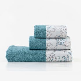 Πετσέτες Σετ 2ΤΜΧ Rubia 50 x 90 / 30 x 50 cm  100% Cotton Πετρόλ BOREA - Image 12