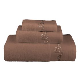 Πετσέτες Σετ 3ΤΜΧ You&Me 70 x 140 / 50 x 90 / 30 x 50 cm 100% Βαμβάκι Καφέ BOREA - Image 4