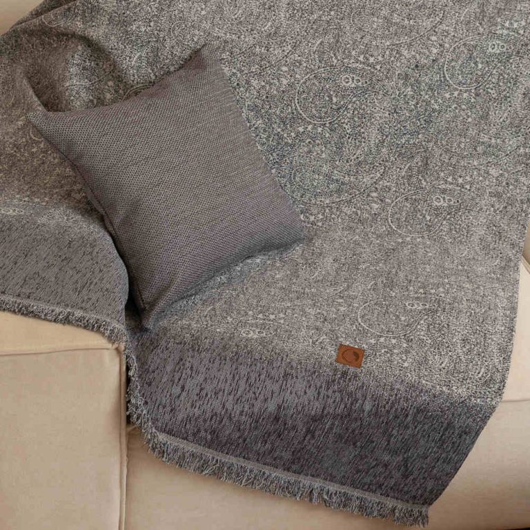 Ριχτάρι Σενίλ Πολυθρόνας Babylon 180 x 180 cm  100% Πολυέστερ Πετρόλ BOREA - Image 5