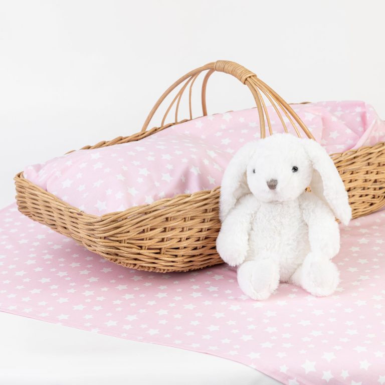 Σεντόνια Λίκνου Σετ Stars (2) 70 x 120 cm  100% Βαμβάκι Ροζ BOREA - Image 4