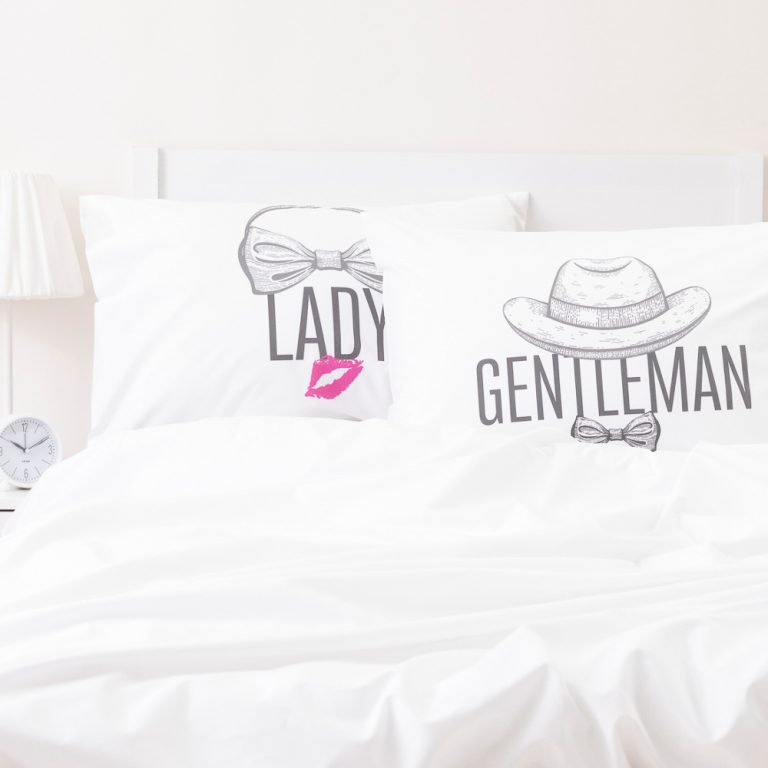 Ζεύγος Μαξιλαροθήκες Ladies&Gentlemen (2) 50 x 70 cm  100% Βαμβάκι Λευκό BOREA - Image 2