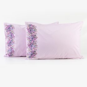 Ζεύγος Μαξιλαροθήκες Παιώνια (2) 50 x 70 cm  100% Βαμβάκι Λιλά BOREA