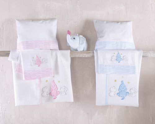 ELEPHANT FRIENDS POZ - ΣΕΤ ΣΕΝΤΟΝΙΑ ΒΡΕΦΙΚΑ 3 ΤΕΜ. ΜΕ KENTHMA 100X160 100% ΒΑΜΒΑΚΙ Rythmos - Image 4
