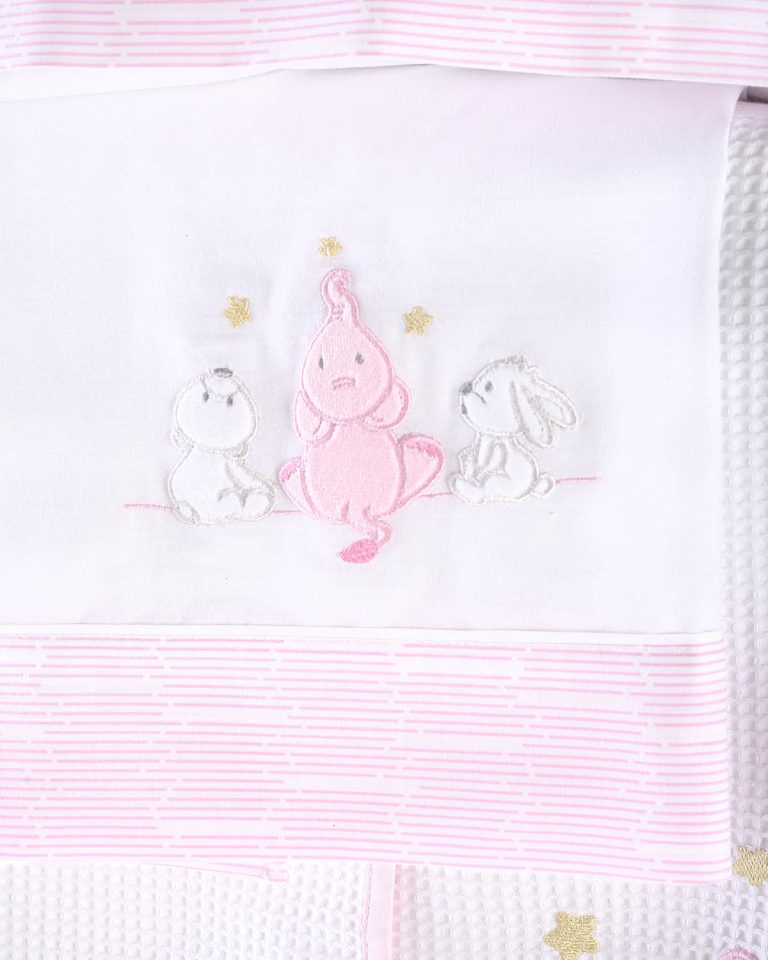 ELEPHANT FRIENDS POZ - ΣΕΤ ΣΕΝΤΟΝΙΑ ΒΡΕΦΙΚΑ 3 ΤΕΜ. ΜΕ KENTHMA 100X160 100% ΒΑΜΒΑΚΙ Rythmos - Image 2