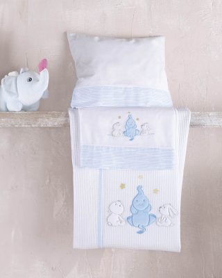 ELEPHANT FRIENDS ΣΙΕΛ - ΣΕΤ ΣΕΝΤΟΝΙΑ ΒΡΕΦΙΚΑ 3 ΤΕΜ. ΜΕ KENTHMA 100X160 100% ΒΑΜΒΑΚΙ Rythmos