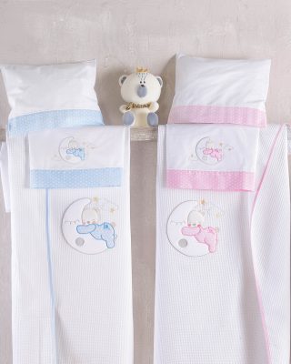 MOON SWING ΣΙΕΛ - ΣΕΤ ΣΕΝΤΟΝΙΑ ΒΡΕΦΙΚΑ 3 ΤΕΜ. ΜΕ KENTHMA 100X160 100% ΒΑΜΒΑΚΙ Rythmos - Image 4