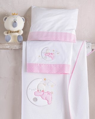 MOON SWING POZ - ΣΕΤ ΣΕΝΤΟΝΙΑ ΒΡΕΦΙΚΑ ΦΑΝΕΛΑ 3 ΤΕΜ. ΜΕ KENTHMA 100X160 100% ΒΑΜΒΑΚΙ Rythmos