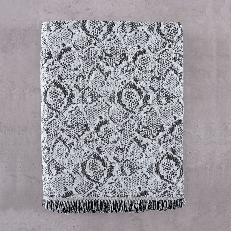 SNAKE - ΡΙΧΤΑΡΙ ΓΚΡΙ 180X160 180X160 50% Chenille acrylic - 25% βαμβάκι - 25% Pol Rythmos - Image 4