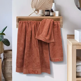 LINO ΠΕΤΣΕΤΑ BRANDY TERRACOTTA 80X150 100% Βαμβάκι
