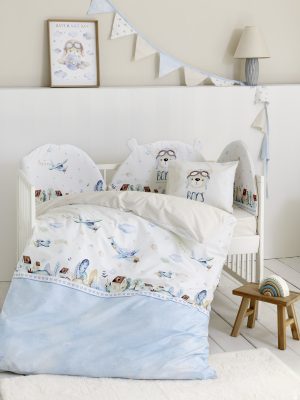 Κουβερλί Κούνιας - Boy's World της Nima Bebe 100% Cotton, 144 T.C. Κούνιας 100x140