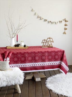 Τραπεζομάντηλο 150x150 - Christmas Day της Nima Home 100% Cotton Τραπεζομάντηλο 150x150