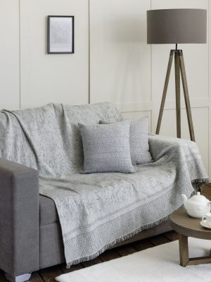 Ριχτάρι 180x180 - Hiver Gray της Nima Home Chenille, 55% Acrylic - 20% Polyester - 25% Cotton Μονοθέσιος 180x180