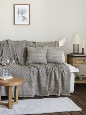 Ριχτάρι 180x300 - Mansi Taupe της Nima Home Chenille, 55% Acrylic - 20% Polyester - 25% Cotton Τριθέσιος 180x300