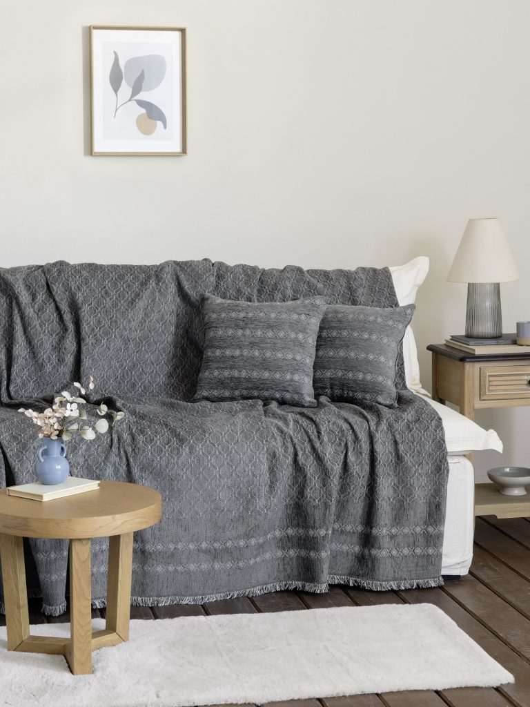 Ριχτάρι 180x240 - Mansi Gray της Nima Home Chenille, 55% Acrylic - 20% Polyester - 25% Cotton Διθέσιος 180x240 - Image 1