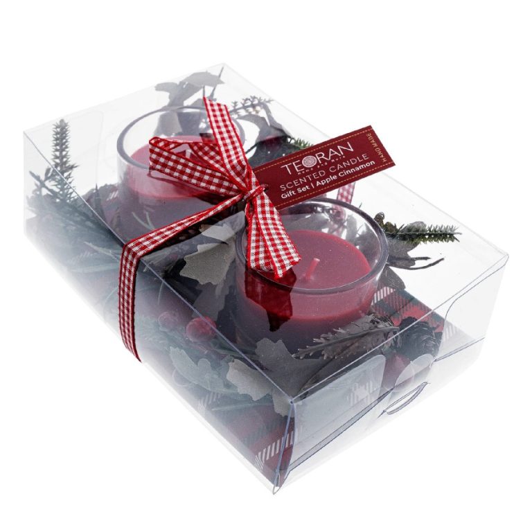 Χριστουγεννιάτικο Αρωματικο Κερί Apple Cinnamon Σετ 2 Τεμαχίων - σετ 2 τεμαχίων της TEORAN - Image 1