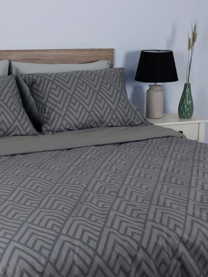 Παπλωματοθήκη Cotton Feelings 2036 Grey Υπέρδιπλη (230x250) SUNSHINEHOME - Image 2