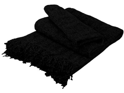 Ριχτάρι Σενίλ Black Μονοθέσιο SUNSHINEHOME