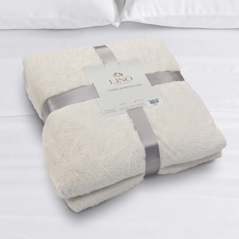 LINO ΚΟΥΒΕΡΤΑ HARE CREAM 200X220 100% Πολυέστερ - Image 4