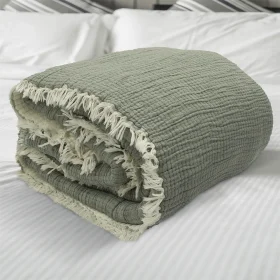 LINO ΚΟΥΒΕΡΤΑ LASY KHAKI 230X240 100% Βαμβάκι - Image 2