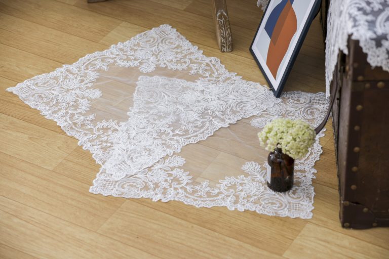 PLS-TB0316 (White) Χειροποίητο κέντημα σε τούλι ΣΕΤ 5 ΤΕΜ Liolios Home - Image 3