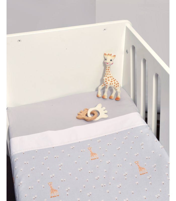 2-80110-sophie-la-girafe-501-3.jpg Σεντόνια λίκνου 2 τεμαχίων 80χ110 Sophie La Girafe σχέδιο 505 της SOPHIE LA GIRAFE - Image 1