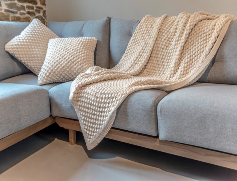 23_P46_Popcorn_Beige-1.jpg Popcorn 130x180 Ριχτάρι/Κουβέρτα κανάπε (Beige) 100% cotton knitted 130x180 Liolios Home - Image 1