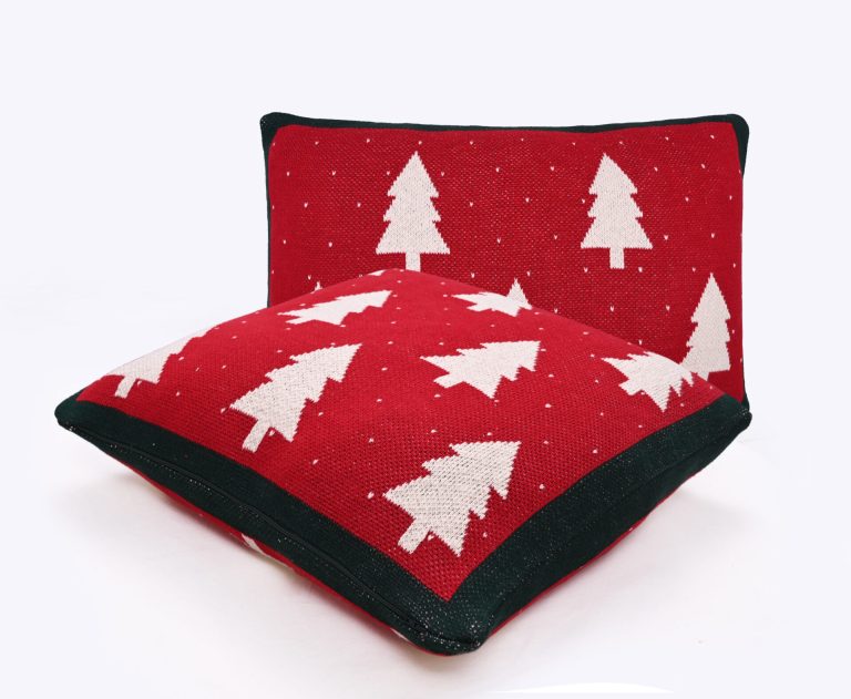 ALBERO (RED/GREEN) Μαξιλάρι Διακοσμητικό with polyfiller 100% cotton knitted Μαξιλάρι 40x60 Liolios Home - Image 1